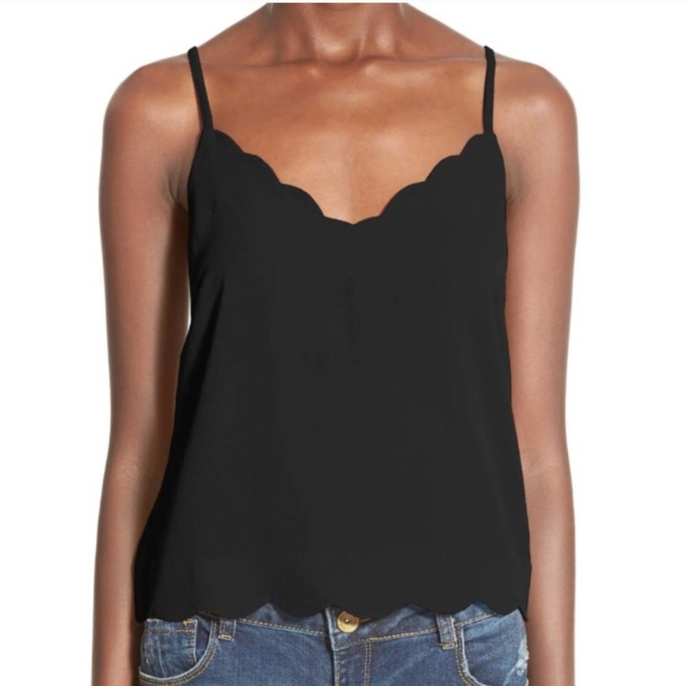 Lush Burgundy Scalloped Edge Camisole Top